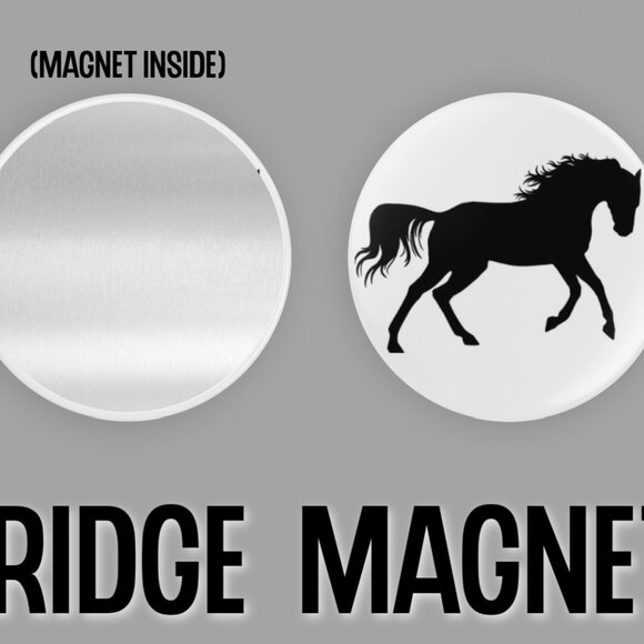 Black Horse Fridge Magnets Set Of 6 Metal Magnets For Home Office Kitchen School - Picture 3 of 6